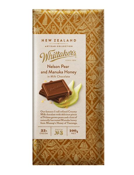 Whittakers Artisan Collection Nelson Pear & Manuka Honey 100g