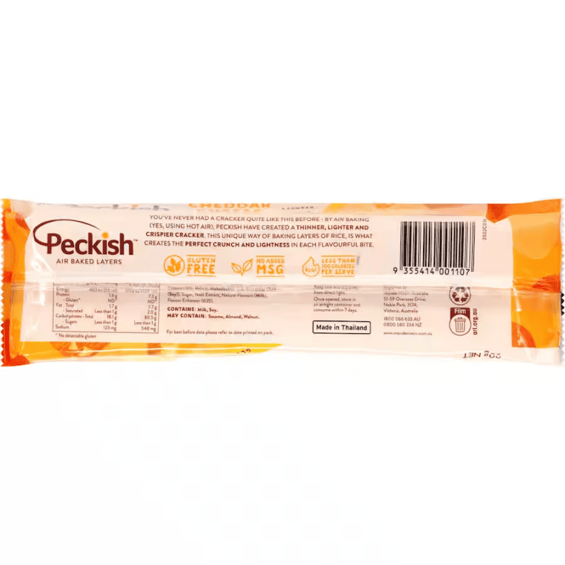 Peckish Cheddar Cheese Flavour Rice Crackers