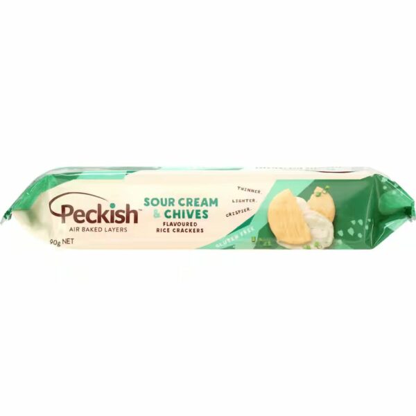 Peckish Sour Cream & Chives Flavour Rice Crackers 90g