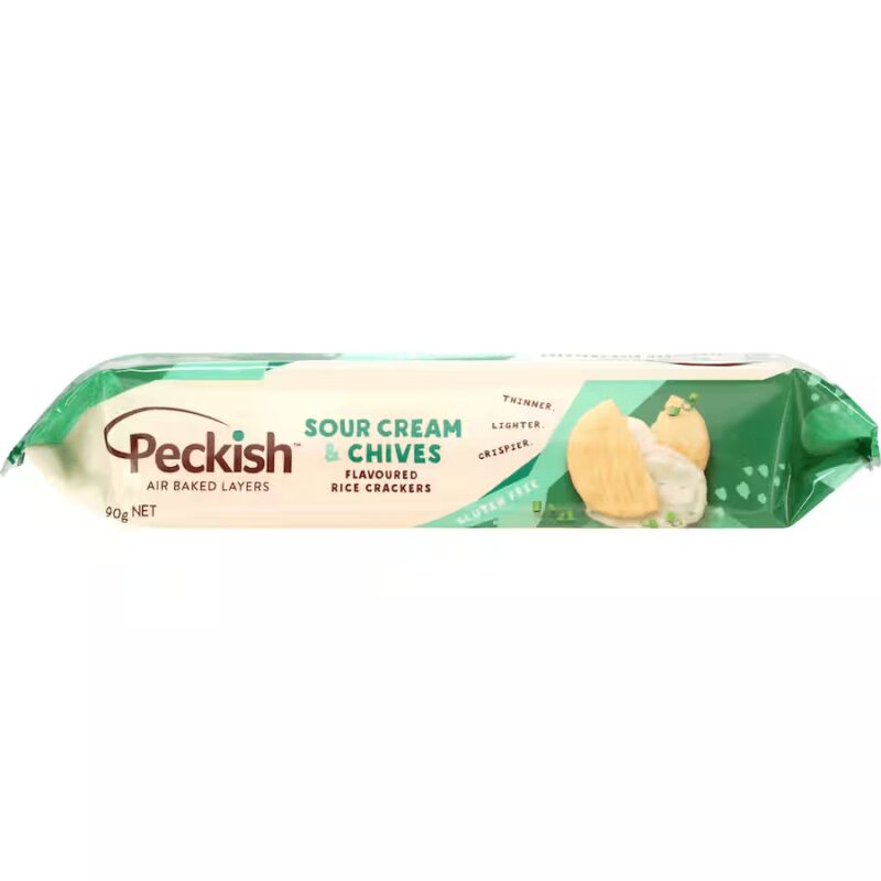 Peckish Sour Cream & Chives Flavour Rice Crackers 90g