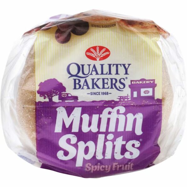 Quality Bakers English Muffins Spicy Fruit Splits 6pk 390g