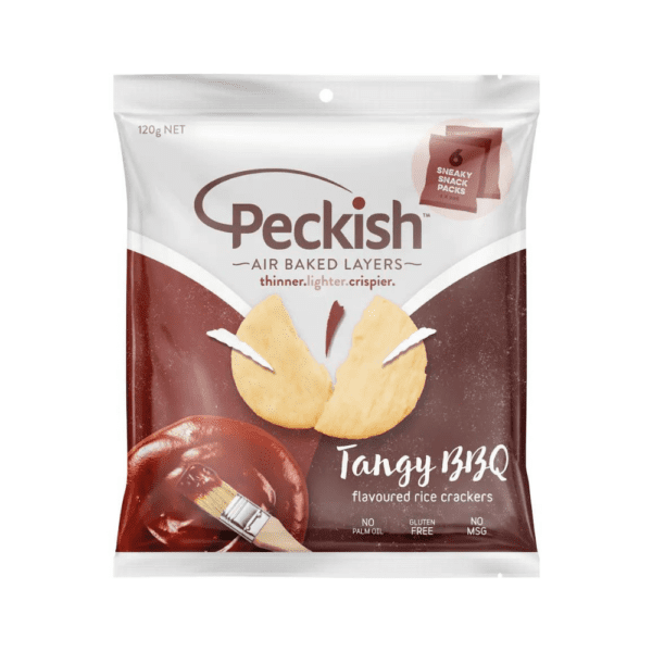 Peckish Tangy BBQ Rice Crackers 20g x 6 Snack Packs