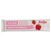 Annie's fruit flats packaging featuring apple and strawberry flavour with allergy-friendly label.