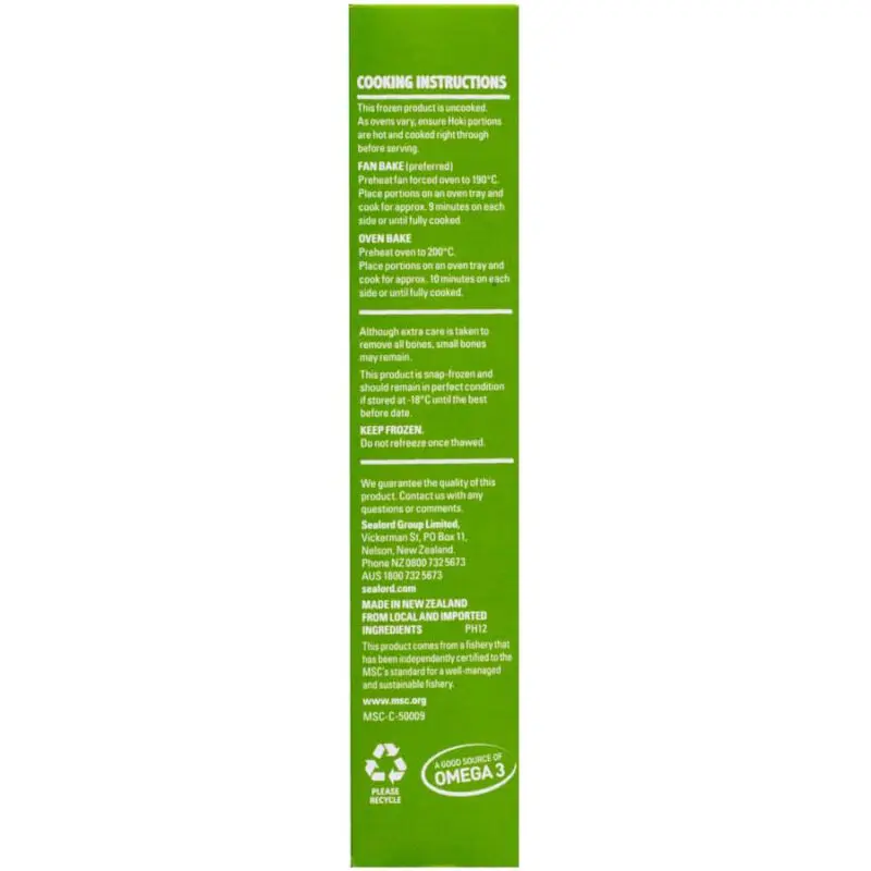 Sealord Fish Fillets Crumb Hoki Gluten Free 300g