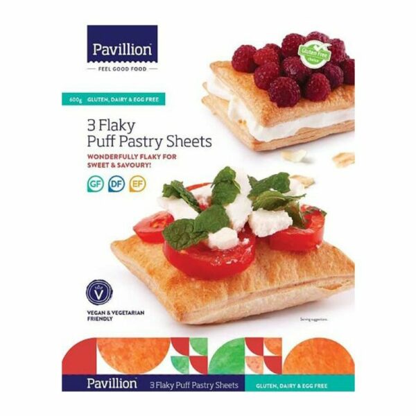 Pavillion Foods Gluten Free Flaky Pastry 3 Sheet Pack 600g