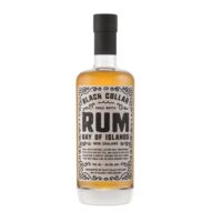 700ml bottle of Black Collar Distillery rum with a decorative label and cork stopper.