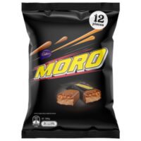 Cadbury Moro sharepack containing 12 pieces of chocolate bars with caramel filling.
