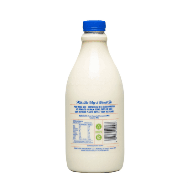 Lewis Road Creamery Homogenised A2 Protein Milk Nutritional Information