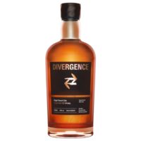 Bottle of Divergence Single Malt New Zealand Whisky distilled in virgin French oak, 700ml.