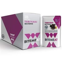 Carton of BiteMeat Teriyaki biltong containing 10 packs of 50g each.