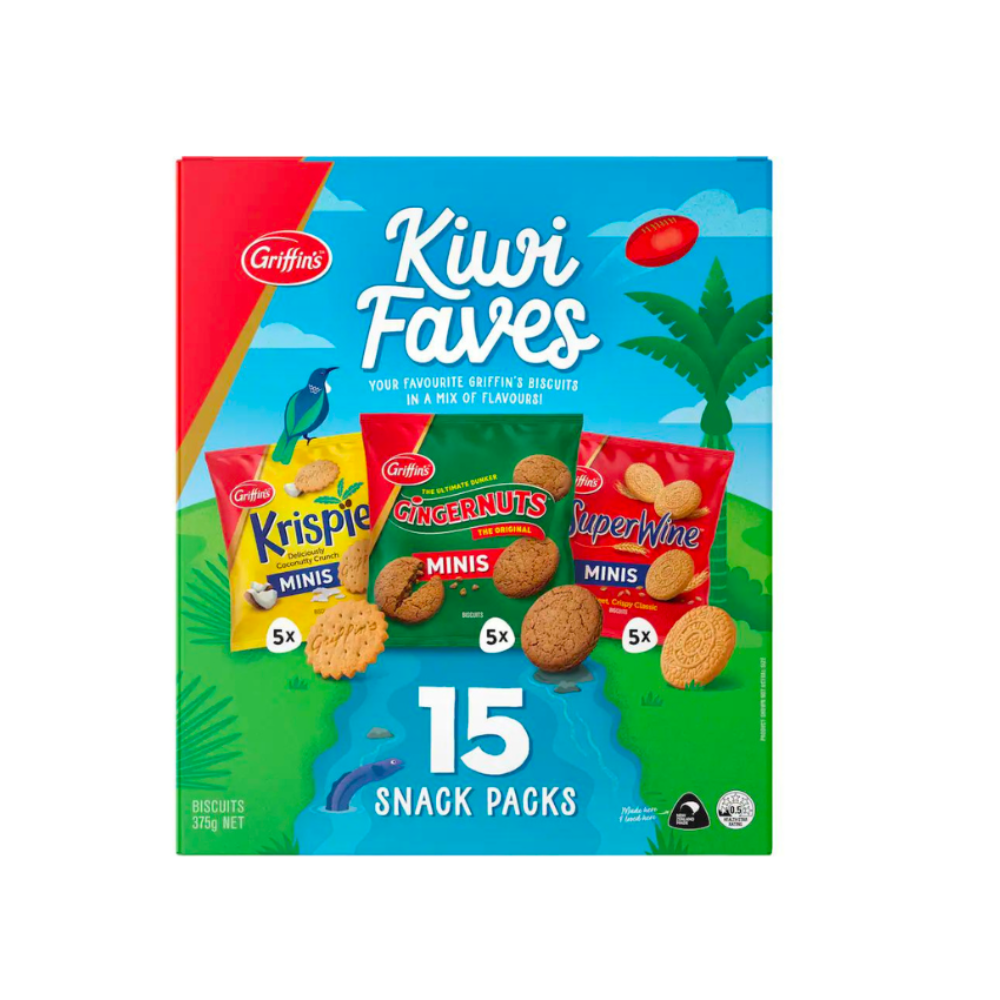Griffins Biscuits Kiwi Faves Snack Packs 375g