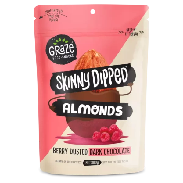 Graze Skinny Dipped Berry Dusted Dark Chocolate Almonds 300g