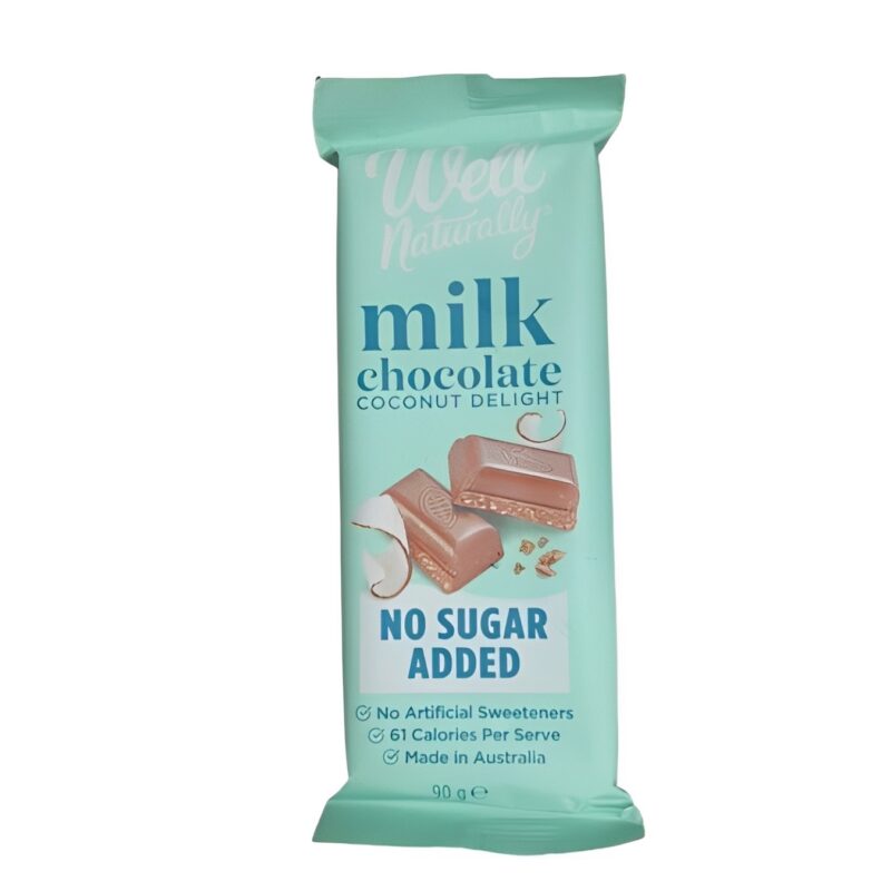 Well Naturally Milk Chocolate Coconut Delight 90g