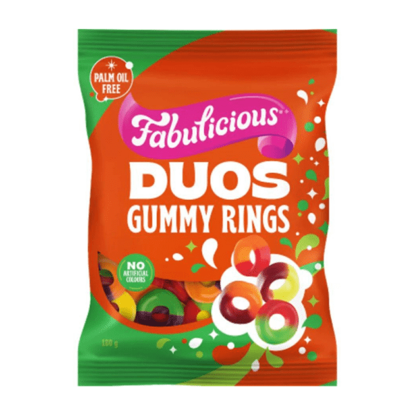 RJ's Fabulicious Duos Gummy Rings 180g