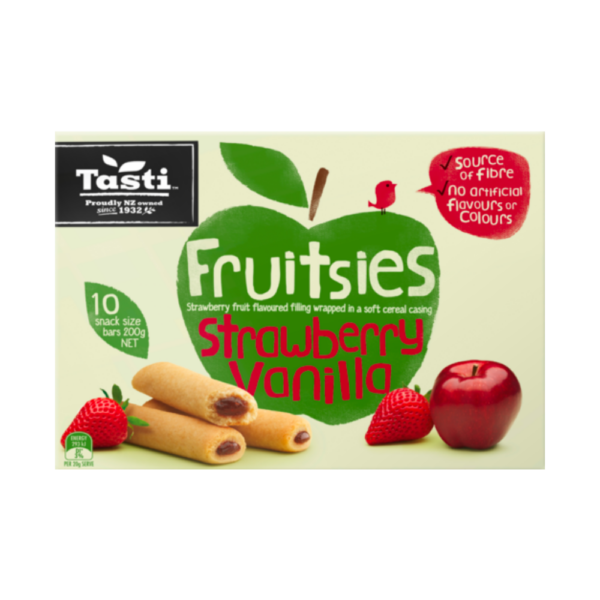 Tasti Fruitsies Strawberry Vanilla Snack Size Bars 10 x 20g