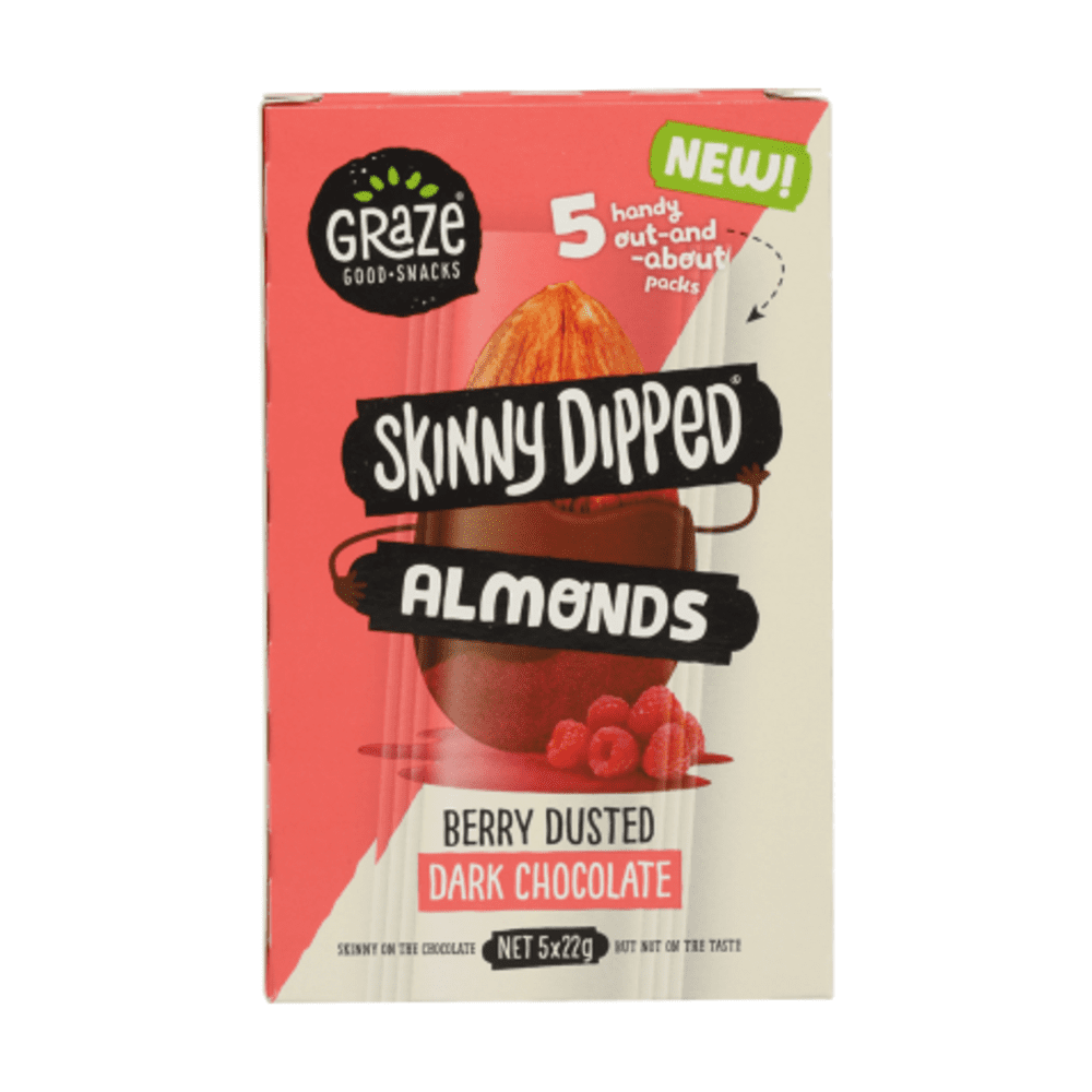 Graze Skinny Dipped Berry Dusted Dark Chocolate Almonds