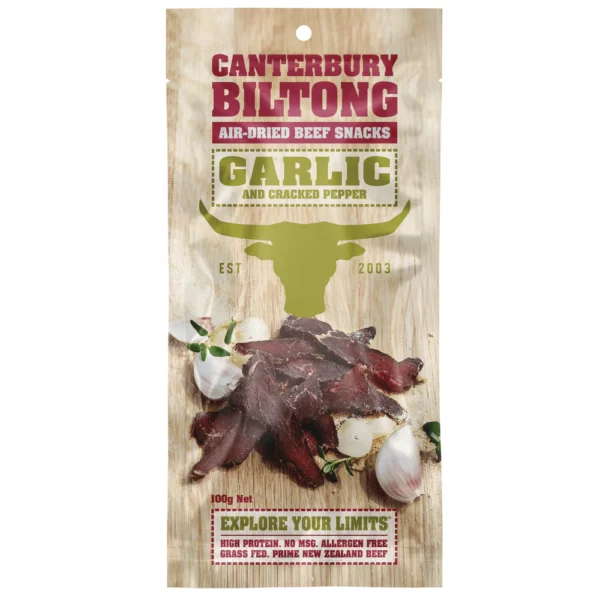Canterbury Biltong (Jerky) Garlic & Cracked Pepper 100g
