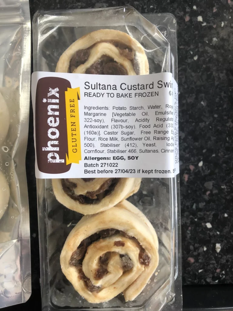 Phoenix Gluten Free Sultana Custard Swirl 6pk