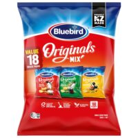 Bluebird Originals Multipack containing 18 snack packs of various flavours of chips.
