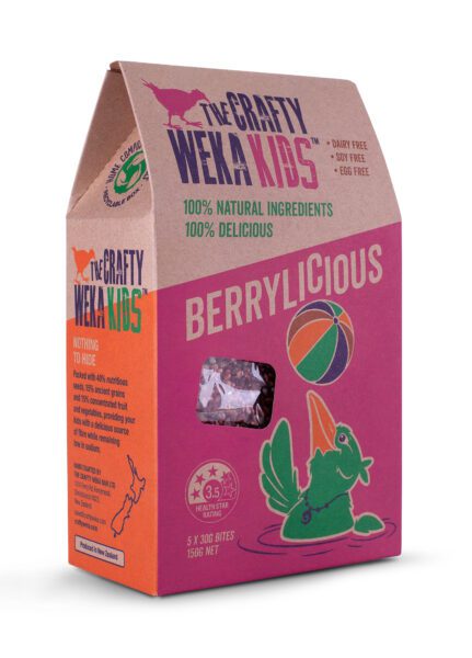 The Crafty Weka Kids Berrylicious Pack of 5 x 30g Bites
