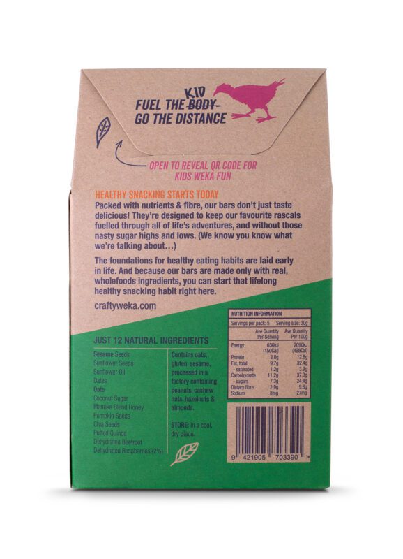 The Crafty Weka Kids Berrylicious Pack of 5 x 30g Bites Back