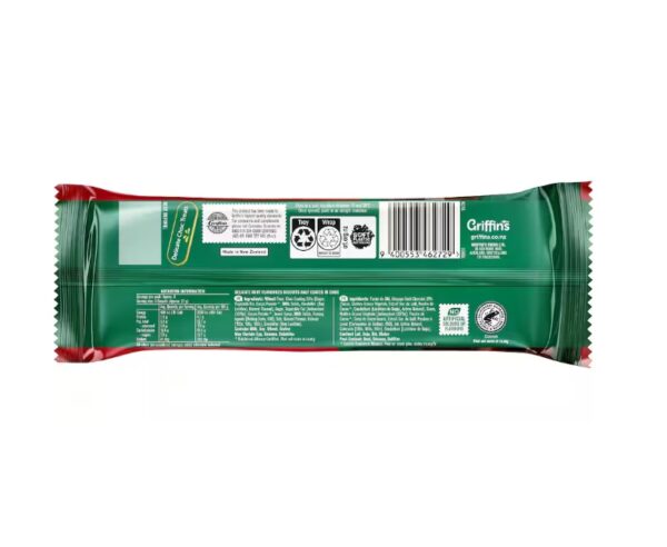 Griffins Chocolate Biscuits Mint Thins 180g Back