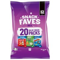 Pack of Bluebird Snack Faves mix containing various single serve snack packs.