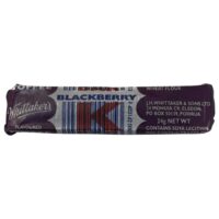 Whittaker's Blackberry K Bar wrapped in purple packaging with nutritional information and branding.